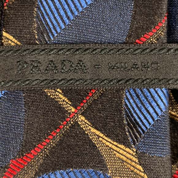 PRADA Black Multi-Color Abstract Silk Jacquard Tie - Picture 4 of 6